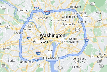 Map of the 495 Beltway, which is our primary service area